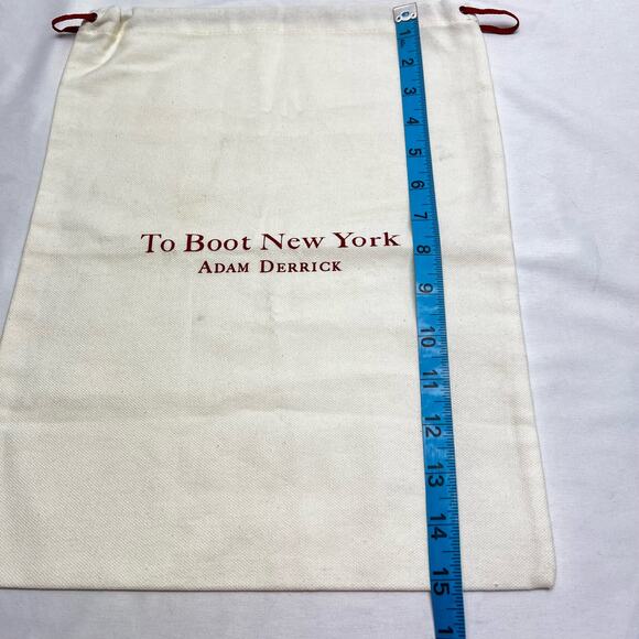 Adam Derrick To Boot New York Storage Dust Bag 12"x15" Drawstring Closure Ivory - Picture 4 of 4
